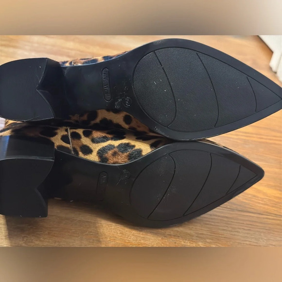 Nine West Leopard Pony Hair Chelsea Boots Pointed Toe Women’s Size 10 - Picture 7 of 8